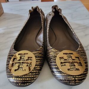 Tory Burch Snakeskin Ballet Flats